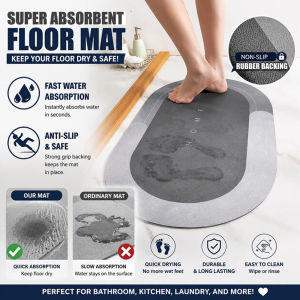 【Buy 1 Take 1 】Bathroom mat anti slip absorbent floor mat anti slip rug rubber kitchen sink floor door mat quick dry non slip water absorbent washable comfort room toilet matt waterproof carpets set elegant stool for shower matting diatomite accessories