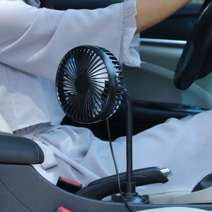 Car Fan Powerful Low Noise 3 Speeds Adjustable Portable USB Powered Fan with Gooseneck for Car Trucks RVs Bus