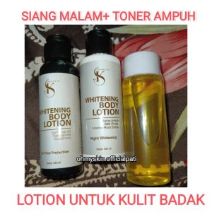 skoonheid body lotion + toner badan ampuh tnp stiker (pemutih badan) my skoonheid