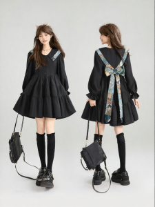 KEIKO | Bow Floral Black Short A-line Skirt