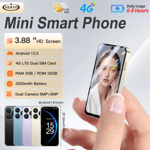 SERVO | SERVO Mini Smartphone 3GB+32GB 3.88-inch High-Definition Screen Android 12.0 Dual SIM 4G Facial Recognition Small Mobile Phone