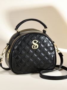 MEIXUAN | Stylish New Trendy Korean Version Ins Internet Celebrity Shoulder Crossbody Handbag Quilted Circular Small Bag