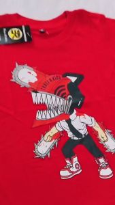 Baju Kaos Anak Motif Denji Chainsaw Man /Kaos Anak Chainsaw Man /Baju Anak Laki Chainsawman