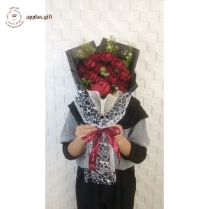 Bouquet Bunga Red Rose Artificial Hand Buket Graduation Wedding Engagement