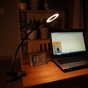 LED Desk Lamp Clip Light Rechargeable Dimmable Gooseneck Reading Light Office Lamp Plant Growth Light Portable Table Lighting