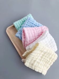 5pcs 30x30 6 Layers Cotton Gauze Absorbent Wash Cloth Soft Face Towel For Kids Cotton Bibs Lampin