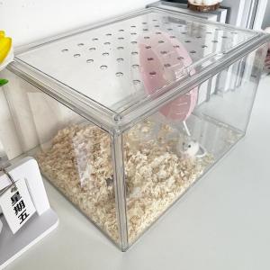 Acrylic Hamster Cage Anti-Chewing Escape Proof Villa Box Spider Climbing Pet Breeding Box Pet View Prisoner Cage Transparent