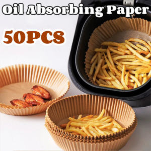50Pcs Air Fryer Parchment Paper Liners Oil-proof Parchment Paper Disposable Tray Round Baking Paper