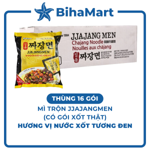[THÙNG 16 GÓI] - PALDO - Mì trộn xốt tương đen Jjajangmen nhập khẩu (có gói xốt thật) Mì tương đen nhập khẩu Jajangmen (200g/gói)