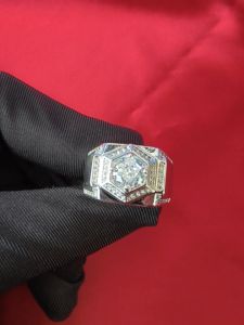 Diamcity (Free Gra Certificate) S925 Moissanite Platinum 18k Rose Gold Domineering Cincin Pria