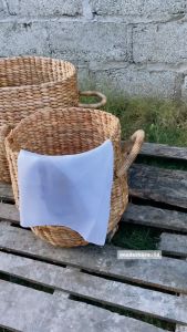 KERANJANG GENTONG WATER HYACINTH/LAUNDRY BAG BENTUK BOWL HANDLE