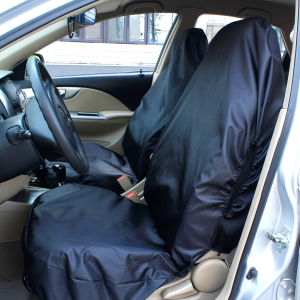 AUTO HIGH Waterproof Car Seat Covers Front Pair Nylon Seat Protector Universal for Most Car Van SUV Truck - Black