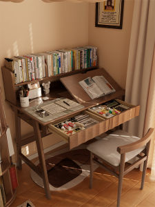DONGMU | Children Solid Wood Study Desk With Bookshelf