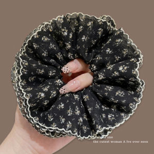 NING ZHOU | Elegant Double Layer Black Floral Headband
