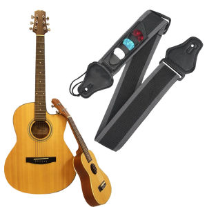 Electric Guitar Strap Adjustable with 3 Guitar Picks Holders PU Leather Ends Acoustic Guitar Bass Strap Belt Accessories