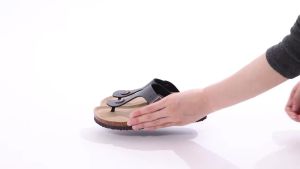 Smile Pop Mens Cork Slide Sandals Summer Womens Suede Clogs Slippers Outdoor Antiskid Beach Sandals Adjustable Strap Buckle