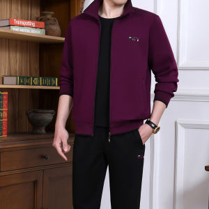 Loose Mens Sportswear Set Casual Dad Three-piece Large Size Brand Sweatshirt for Middle-aged And Elderly Spring Autumn Fashion