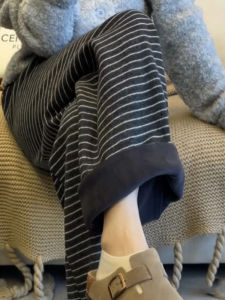 Quần Ống Rộng Dệt Kim Lông Mèo Dày Dặn Thoải Mái Rộng Rãi Thường Ngày Mùa Thu Đông Quần Ống Đứng Quần Ống Rộng Cho Phụ Nữ Mang Thai