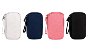GOTURE Double Layer Electronic Travel Organizer USB Data Cable Storage Bag Mobile Power Supply