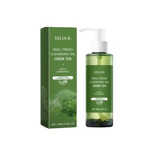 EELHOE Green Tea Cleansing Oil Refreshing Oil Control Soothing Skin Exfoliation Moisturizing Face Makeup Remover Oil Skin Care Makeup Removal Oil for Face Purifying Pores Shrinking Refreshing Non Irritating Cleansing Oil Remove Blackhead Soothing Skin Oil