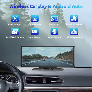 【Local delivery】ESSGOO 4K+1080P 10.26 Inch Touch Screen Dual Lens Car DVR Dash Cam WIFI Bluetooth Voice Control Carplay Function Car Camera Drive Recorder Wide Angle