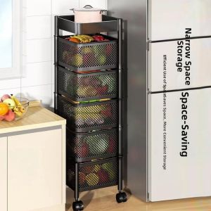 DIHUANTUO | Durable Carbon Steel Multi-level Rotatable Vegetable Storage Rack