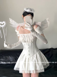 White Moonlight Halloween Night Cos White Angel Devil Best Friend Sister Set Anime Show Hong Kong Style Cosplay Womens Clothing