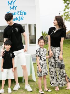 Special High-End Summer Family Matching Dresses Chinese Style Cheongsam One-Piece Skirts for Mother Daughter Photography Clothes