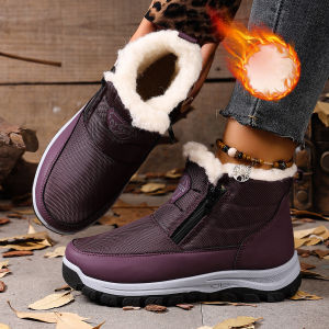 Womens cotton shoes for winter 2025 outdoor leisure anti-cold and warm skid-proof and wear-resistant sole free shoes for women