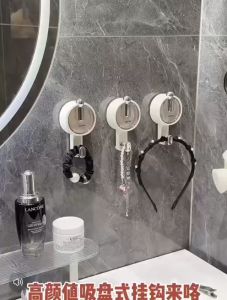 OHHDEER New Suction Cup Hanging Hook Kitchen Bathroom Door Multifunctional Wall-mounted Hanging Hook