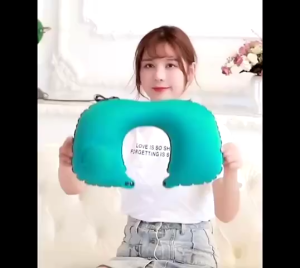 Portable Travel Inflatable Neck Pillow Air Press Foldable Type Outdoor Pillow Camping & Work