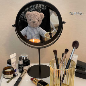 กระจกแต่งหน้าแบบหมุนได้สำหรับเด็กนักเรียน กระจกแต่งหน้าแบบตั้งโต๊ะสไตล์เกาหลี กระจกทรงหม้อตาล กระจกแต่งหน้าแบบเคลื่อนที่ได้สำหรับใช้ในบ้าน