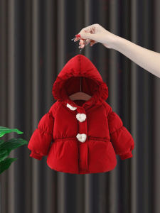 Áo Khoác Cotton Dày Cho Bé Gái Mùa Đông 2025 Áo Khoác Trẻ Em Thời Trang Mới Áo Khoác Lót Lông Cừu Đỏ Cho Bé Gái