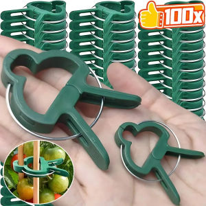 100x Plant Fixed Clips Reusable Garden Greenhouse Bracket for Fixed Plants Vine Flower Seedling Tomatoes Support Garden Supplies