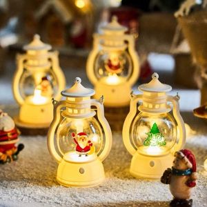 Portable LED Christmas Santa Claus Snowman Lanterns Indoor Decor Lights Battery Powered for Home Xmas New Year Navidad Ornaments