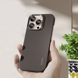 BLUEO Plain Weave Air Aramid Fiber Magnetic Case Compatible for iPhone 16 15 Pro Max 16pm 15pm ultra thin anti-fingerprint shockproof 600D kevlar phone casing