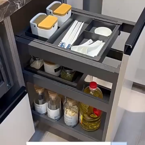 KEYN Aluminum Alloy 250mm/300mm/350mm/400mm/450mm Kitchen Pull Out Basket Drawer With Soft Close Undermount Slide