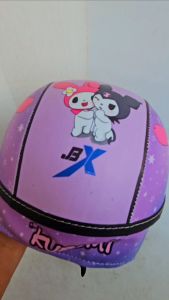 Helm Anak Lucu Usia 1-4 Tahun Karakter Sweet Cats Ungu Pink