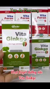 Hoạt Huyết Dưỡng Não VITA GINKGO Ginkgo Biloba Nattokinase Q10 Giảm Hội Chứng Đau Đầu Chóng Mặt Mệt Mỏi