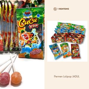 Permen Lolipop Cucupop 1 Renteng - Permen Jadul Jajanan Jadul Cucu Pop