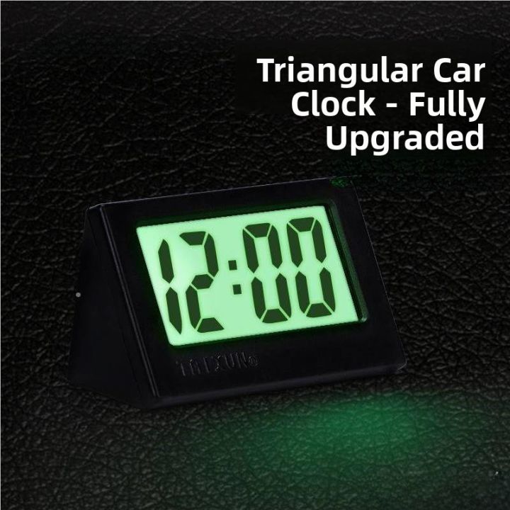 Shock Resistant Triangular Frame Glow-in-the-dark Car Electronic Clock Shock-resistant High-temperature ...
