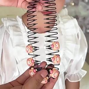 1Pcs For Girls Daily Use School Parties Hairstyling Cute Kids Broken Hair Finisher Colorful Cartoon Charms Non Slip Design