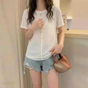 AIYITI | Pink Gilet Stitched Faux Two-piece Short Sleeve T-shirt