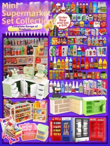 Simulation Four-sided Shelf Mini Toy Market Playset