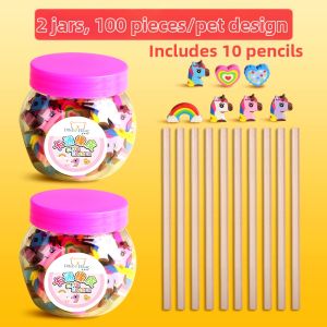 DISCO BEAR | Cute Cartoon Designed Mini Erasers for Kids