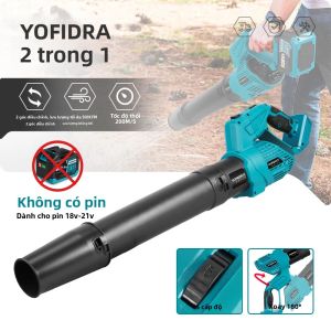 Máy Thổi Bụi Cầm Tay Không Chổi Than YOFIDRA 2 Trong 1 Tích Hợp Quạt Điện Turbo Dụng Cụ Vệ Sinh Thu Gom Lá Bụi Tương Thích Với Pin Makita