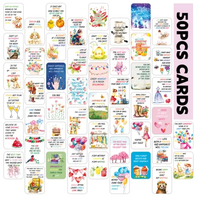50pcs Positive Encouragement Cards With Inspiration Text For Women Men Famliy Birthday Daily Spiritual Healing Affirmation Card