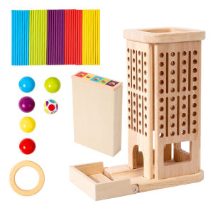 เกม Montessori ไม้ Tower ของเล่น Sticks ลูกเต๋ามอเตอร์การพัฒนาทักษะ Stick นับคณิตศาสตร์ของเล่นเพื่อการศึกษาสําหรับเด็ก