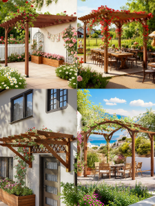 XiMei WoodWork | Weather-resistant Outdoor Arbor Carbonized Wood 1
