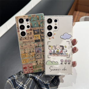 New Phone Case Samsung Galaxy S25 S24 S23 S22 S21 + Ultra FE Plus 5G Hot Classic Trendy Fashion Puzzle Snoopy Casing Anti-fall Transparent Soft Back Cover 2025